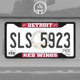 Detroit Red Wings Metal License Plate Frame Black Finish, 31381