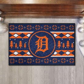 Detroit Tigers Holiday Sweater Starter Mat Accent Rug - 19in. x 30in. - "Detroit" Jersey Lettering, 31406