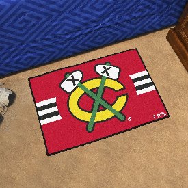 Chicago Blackhawks Starter Mat Accent Rug - 19in. x 30in. Uniform Alternate Design, 31931