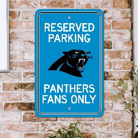 Carolina Panthers Team Color Reserved Parking Sign Dcor 18in. X 11.5in. Lightweight