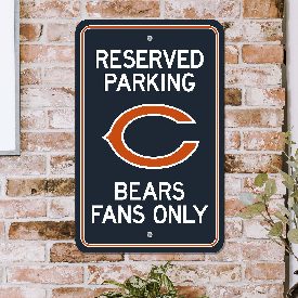 Chicago Bears Team Color Reserved Parking Sign Dcor 18in. X 11.5in. Lightweight