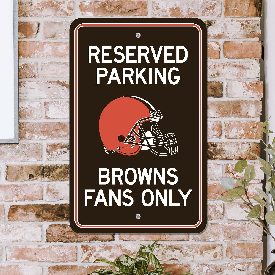 Cleveland Browns Team Color Reserved Parking Sign Dcor 18in. X 11.5in. Lightweight, 32156