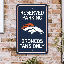 Denver Broncos Team Color Reserved Parking Sign Dcor 18in. X 11.5in. Lightweight, 32158