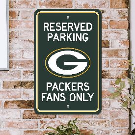 Green Bay Packers Team Color Reserved Parking Sign Dcor 18in. X 11.5in. Lightweight, 32160