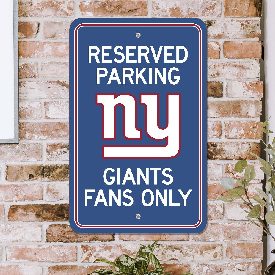 New York Giants Team Color Reserved Parking Sign Dcor 18in. X 11.5in. Lightweight, 32172