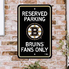 Boston Bruins Team Color Reserved Parking Sign Dcor 18in. X 11.5in. Lightweight, 32183