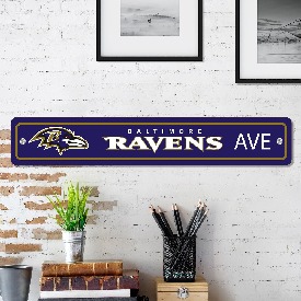 Baltimore Ravens Team Color Street Sign Dcor 4in. X 24in. Lightweight, 32202