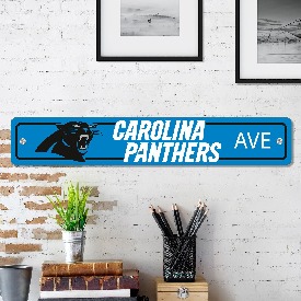 Carolina Panthers Team Color Street Sign Dcor 4in. X 24in. Lightweight