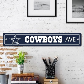 Dallas Cowboys Team Color Street Sign Dcor 4in. X 24in. Lightweight, 32208