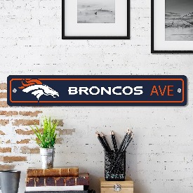Denver Broncos Team Color Street Sign Dcor 4in. X 24in. Lightweight, 32209