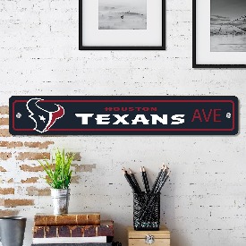 Houston Texans Team Color Street Sign Dcor 4in. X 24in. Lightweight, 32212