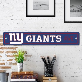 New York Giants Team Color Street Sign Dcor 4in. X 24in. Lightweight, 32223