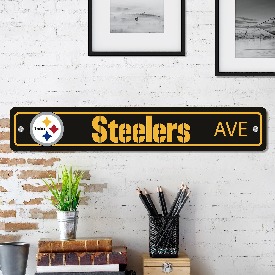 Pittsburgh Steelers Team Color Street Sign Dcor 4in. X 24in. Lightweight, 32226