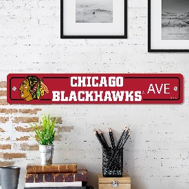 Chicago Blackhawks Team Color Street Sign Dcor 4in. X 24in. Lightweight, 32235