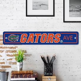 Florida Gators Team Color Street Sign Dcor 4in. X 24in. Lightweight, 32240