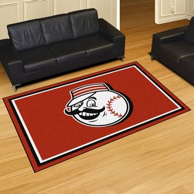 Cincinnati Reds 5ft. x 8 ft. Plush Area Rug - Mr. Red Head Alternate Logo, 32455