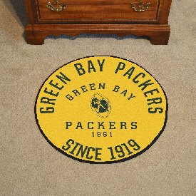 Green Bay Packers Roundel Rug - 27in. Diameter, NFL Vintage, 32606