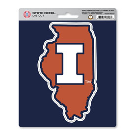 Illinois Illini Team State Shape Decal Sticker, 32851