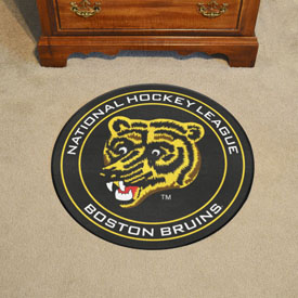 Retro NHL Boston Bruins Hockey Puck Rug - 27in. Diameter, AGS-35442 Retro NHL Boston Bruins Hockey Puck Rug - 27in. Diameter, AGS-35442