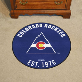 NHLRETRO Colorado Rockies Roundel Rug - 27in. Diameter, 35469