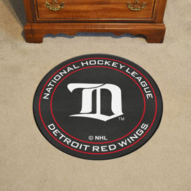 NHLRETRO Detroit Red Wings Hockey Puck Rug - 27in. Diameter, 35477