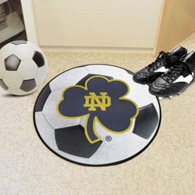 Notre Dame Fighting Irish Soccer Ball Rug, Clover Logo - 27in. Diameter, 35806 Notre Dame Fighting Irish Soccer Ball Rug, Clover Logo - 27in. Diameter, 35806