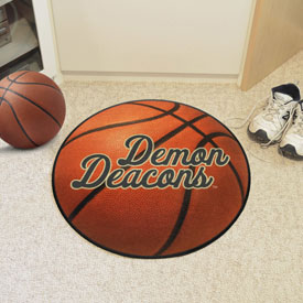 Wake Forest Demon Deacons Basketball Rug, Script Wordmark - 27in. Diameter, 35943 Wake Forest Demon Deacons Basketball Rug, Script Wordmark - 27in. Diameter, 35943