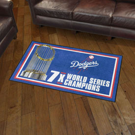 Los Angeles Dodgers Dynasty Plush Area Rug, AGS-36061 Los Angeles Dodgers Dynasty Plush Area Rug, AGS-36061