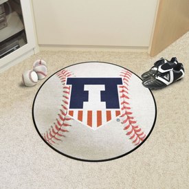 Illinois Illini Baseball Rug - 27in. Diameter - Badge Mark Logo, 36337