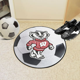 Wisconsin Badgers Soccer Ball Rug - 27in. Diameter, 36728