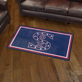 Chicago White Sox Plush Area Rug - Retro Collection - Retro Stacked Sox Logo, AGS-37182 Chicago White Sox Plush Area Rug - Retro Collection - Retro Stacked Sox Logo, AGS-37182