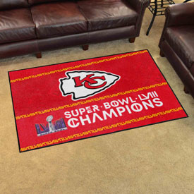 NFL - Kansas City Chiefs Super Bowl LVIII 4ft. x 6ft. Plush Area Rug, 42009