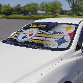NFL - Pittsburgh Steelers Auto Shade 59" x 29.5" - Primary Logo, Alternate Logo and Wordmark, 60068 NFL - Pittsburgh Steelers Auto Shade 59" x 29.5" - Primary Logo, Alternate Logo and Wordmark, 60068