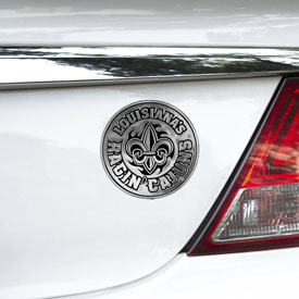 University of Louisiana-Lafayette Molded Chrome Emblem 3.25 x 3.25 - "Circular Fluer-De-Lis" Logo, 60351