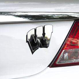 Wisconsin Badgers Molded Chrome Plastic Emblem, 60389