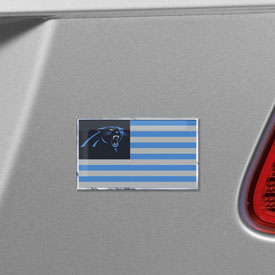 NFL - Carolina Panthers Embossed State Flag Emblem 2" x 3.5" - Primary Team Logo on State Flag Design, 60914