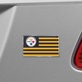 NFL - Pittsburgh Steelers Embossed State Flag Emblem 2" x 3.5" - Primary Team Logo on State Flag Design, 60918