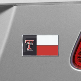 Texas Tech University Embossed State Flag Emblem 2" x 3.5" - Primary Team Logo on State Flag Design, 60941