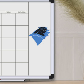NFL - Carolina Panthers State Shape Decal 5 x 6.25 - "Panther" Logo - Shape of Carolinas, 61311