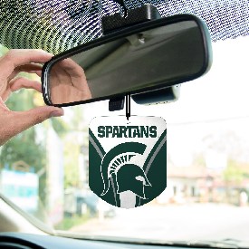 Michigan State University Air Freshener 2-pk 2.75 x 3.5 - "Spartan Helmet" Logo & Wordmark, 61621