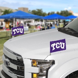 TCU Horned Frogs Ambassador Car Flags - 2 Pack Mini Auto Flags, 4in X 6in, 61932