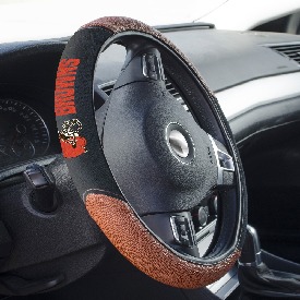 NFL - Cleveland Browns Sports Grip Steering Wheel Cover 14.5 to 15.5 - Primary Logo and Wordmark, 62090