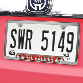 Texas Tech Embossed License Plate Frame, 6.25in x 12.25in, 63369 Texas Tech Embossed License Plate Frame, 6.25in x 12.25in, 63369