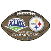 Pittsburgh Steelers Football Rug - 20.5in. x 32.5in., 2009 Super Bowl XLIII Champions, 10174