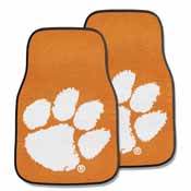 Clemson 2-piece Orange Carpeted Car Mats 17"x27", 10234