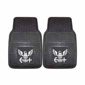 Navy Heavy Duty 2-Piece Vinyl Car Mats 17"x27", 11041