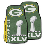 Green Bay Packers Front Carpet Car Mat Set - 2 Pieces, 2011 Super Bowl XLV Champions, 11861