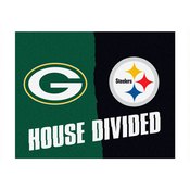 NFL - Green Bay Packers/Pittsburgh Steelers House Divided Mat, 12468