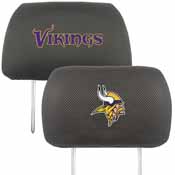 NFL - Minnesota Vikings Head Rest Cover 10"x13" - 2 Pcs Per Set, 12505