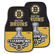 Boston Bruins Front Carpet Car Mat Set - 2 Pieces, 2011 NHL Stanley Cup Champions, 12676